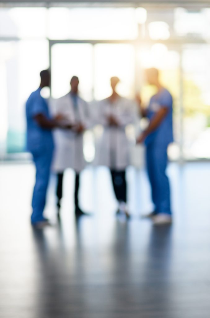 Blurred image of a group of healthcare workers
